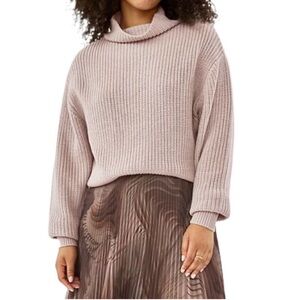 ARITZIA Wilfred montepillier oversized turtleneck chunky knit taupe size…